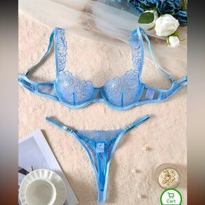 Floral Embroidered Lingerie Set